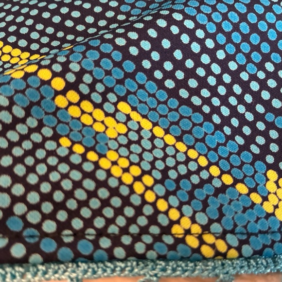 Blue, Black and Chartreuse dot Maternity Mini Skirt with beaded hem - Picture 6 of 11